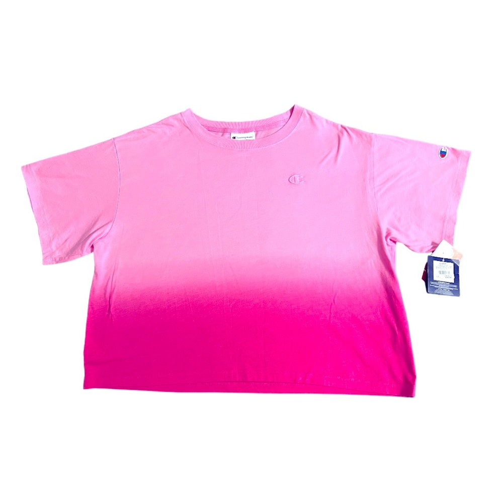 NWT Champion Ladies Ombré Crop T-Shirt Hot Pink - Size XL